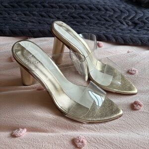 Manolito Clear Gold Heel